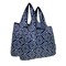 Wrapables Medium Foldable Tote Nylon Reusable Grocery Bag (Set of 2), Navy Deco